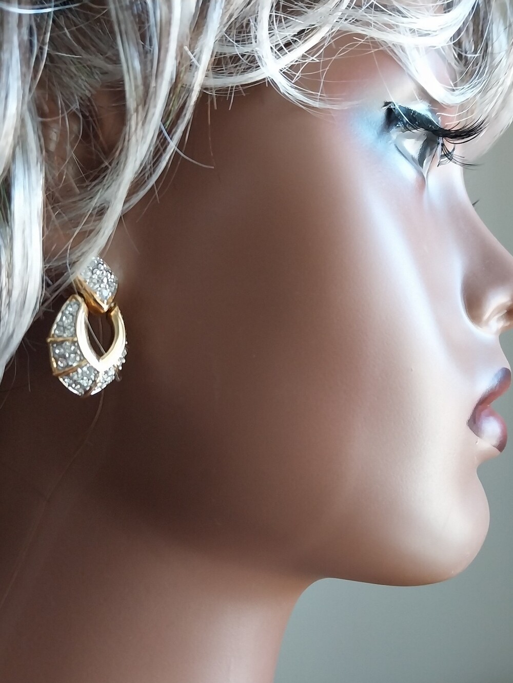 Swarovski Gold-Tone Clear Crystal Drop Earrings - Picture 10 of 12